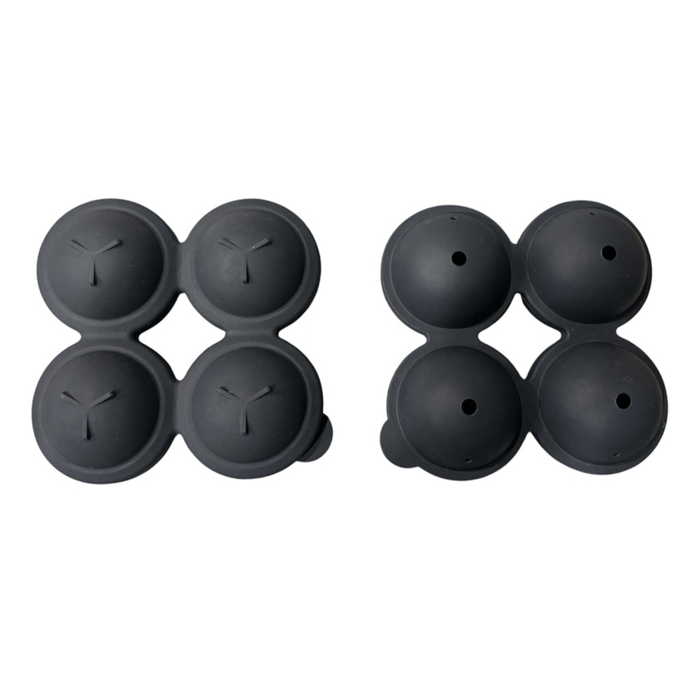 Silicone Round Ice Mold Tray - Black